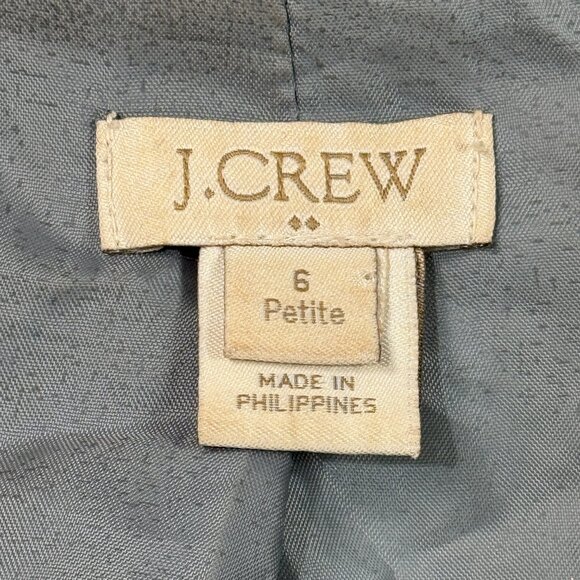 J Crew City Coat Womens 6 Petite 6P Gray Wool Blend Zip Pockets F5455 - Picture 3 of 11